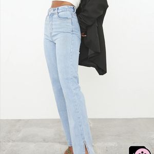 PrettyLittleThing high waisted wide leg jeans - size 4